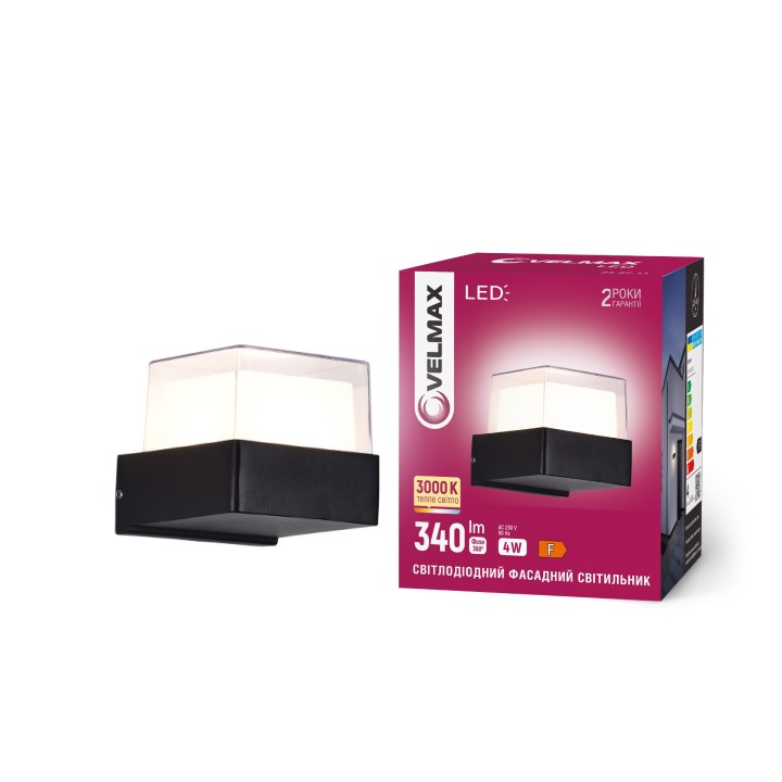 LED світильник VELMAX V-YJ-QS-G110, 4W, 3000K, IP54, 230V