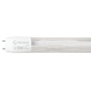LED лампа Velmax V-T8-9-FITO, 9W, 600мм, G13, Full spectrum, 230V