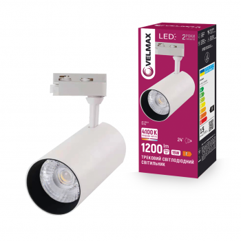 LED світильник VELMAX V-TRL-Т-1541Wh, 15W, 4100K, білий, 230V