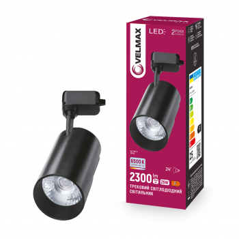 LED світильник VELMAX V-TRL-2565Bl, 25W, 6500K, чорний, 230V