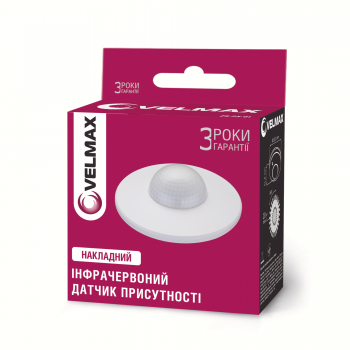 Датчик присутності VELMAX V-IPS-01, AC220-240V, кут 360°, (ST05K)
