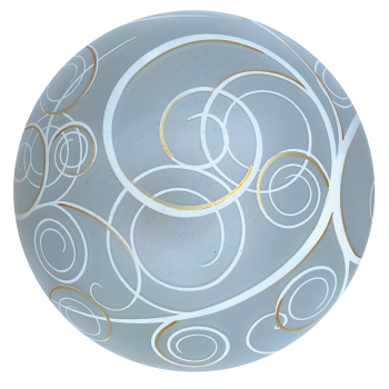 Світильник, скло-метал, Е27, 60W, 250х90мм, білий/листя, 37960 бел-зол