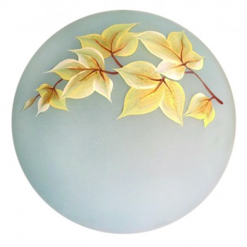 Світильник, скло-метал, Е27, 60W, 250х90мм, IP20, білий/квіти, круглий, 37731