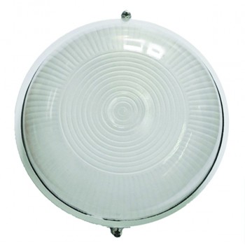 Світильник, скло-метал, білий, Е27, 60/75W, 175х90мм, IP54, (МС-1001)