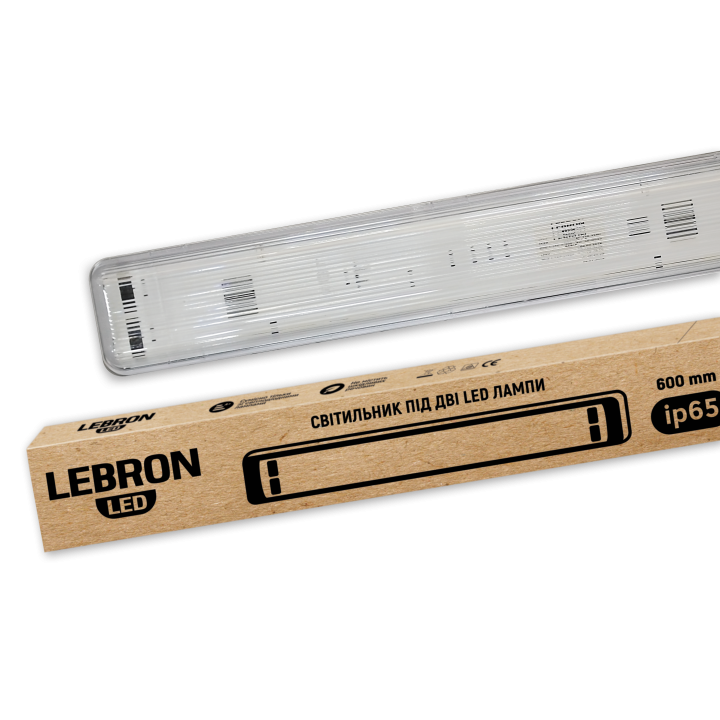 Світильник для LED ламп Т8 LEBRON L-2*1200мм, G13, ІР65