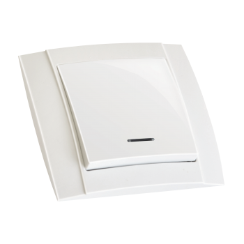 Вимикач 1 кл, 10А, з світл. біл. індикатором (Б), "Lara"