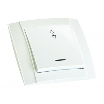 Вимикач 1 кл, для керування із 2х місць, 10А, з біл. світ.інд., "Lara"