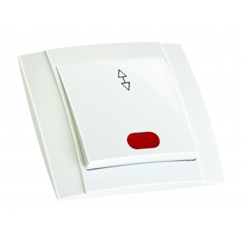 Вимикач 1 кл, для керування із 2х місць, 10А, з підсвіткою, "Lara"