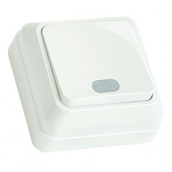 Вимикач 1 кл, 10А, з світл. біл. індикатором (Б), "Julia"