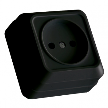Розетка б/з, 16А, "Julia", кераміка, чорна