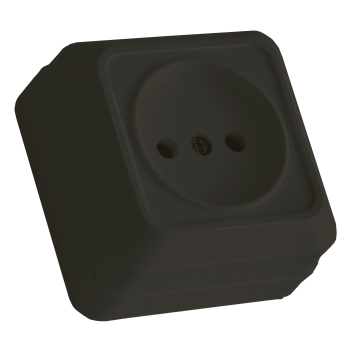 Розетка б/з, 16А, "Julia", кераміка, чорна