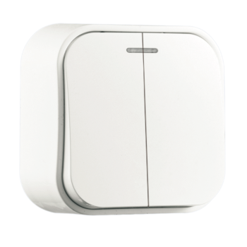 Вимикач 2 кл, 10А, з світловим індикатором, MARSO "Sofi", відкритої установки