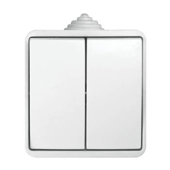 Вимикач 2 кл, 10А, MARSO "Aqua", IP 44, білий