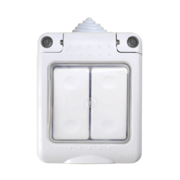 Вимикач 2 кл, 10А, MARSO "Aqua", IP 55, білий