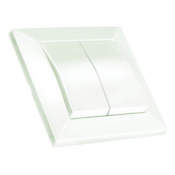 Вимикач 2 кл, 10А, CANDELA, Mutlusan, білий, (2125 002 0101)