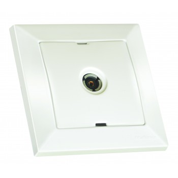 Розетка телевізійна, TV, кінцева CANDELA, Mutlusan, білий, (2125 171 0101)