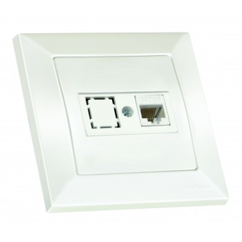 Розетка 1гн комп'ютерна, CANDELA, Mutlusan, білий, (2125 136 0101)