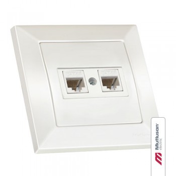 Розетка комп. + телеф., CANDELA, Mutlusan, білий (2125 139 0101)