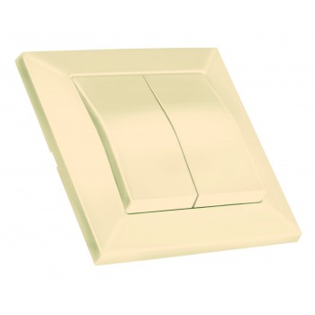 Вимикач 2 кл, 10А, CANDELA, Mutlusan, крем, (2125 002 0102)