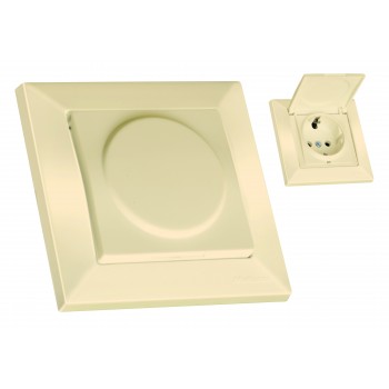 Розетка з/з, 16А, бризкозахищена, з кришкою, CANDELA, Mutlusan, крем, (2125 110 0202)