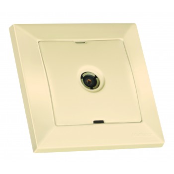 Розетка телевізійна, TV, кінцева CANDELA, Mutlusan, крем, (2125 171 0102).