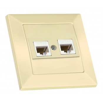 Розетка 2гн комп'ютерна, CANDELA, Mutlusan, крем (2125 138 0102)