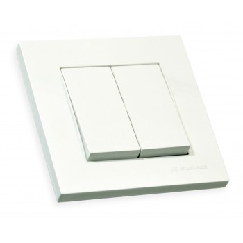 Вимикач 2 кл, 10А, RITA, Mutlusan, білий, (2220 402 0201)