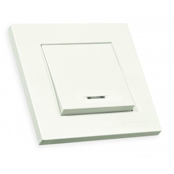 Вимикач 1 кл, 10А, з світловим індикатором, RITA, Mutlusan, білий, (2220 415 0201)