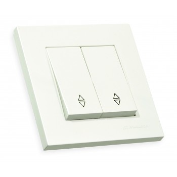 Вимикач 2 кл, прохідний, 10А, RITA, Mutlusan, білий, (2220 404 0201)