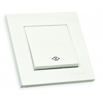 Вимикач 1 кл, перехресний, 10А, RITA, Mutlusan, білий, (2220 408 0201)