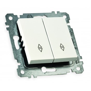 Механізм вимикача 2 кл, прохідний, 10А, RITA, Mutlusan, білий, (2200 404 0201)