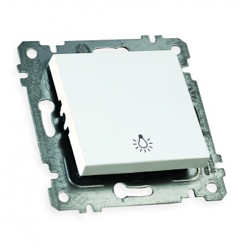 Механізм вимикача кнопкового, 10А, RITA, Mutlusan, білий, гв.мех.(2200 407 0201)