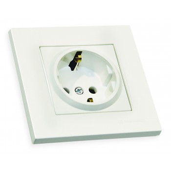 Розетка з/з, 16А, RITA, Mutlusan, білий, (2220 600 0201)