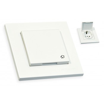 Розетка з/з, 16А, бризкозахищена, з кришкою, RITA, Mutlusan, білий, (2220 610 0201)