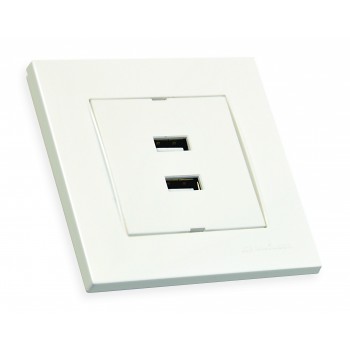 Розетка 2гн USB горизонтальна , RITA, Mutlusan, білий, (2220 449 0101)