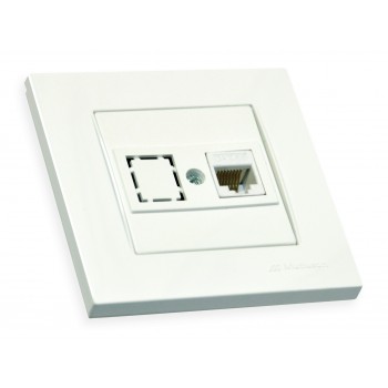 Розетка 1гн комп'ютерна, RITA, Mutlusan, білий, (2220 136 0101)