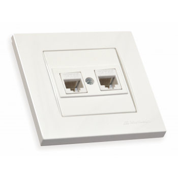 Розетка 2гн комп'ютерна, RITA, Mutlusan, білий, (2220 138 0101)