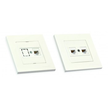 Розетка 2гн телефонна, RITA, Mutlusan, білий, (2220 126 0101)