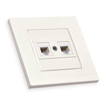Розетка комп + телеф, RITA, Mutlusan, білий, (2220 139 0101)