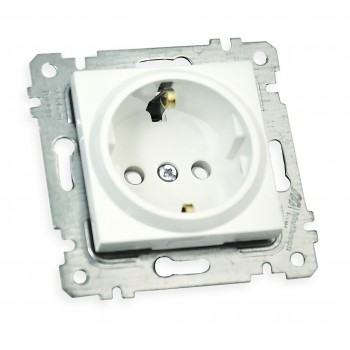 Механізм розетки з/з, зі шторками,16А, RITA, Mutlusan, білий, (2200 605 0201)
