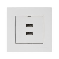 Механізм розетки 2гн USB горизонтальної, RITA, Mutlusan, "білий", (2200 449 0101)