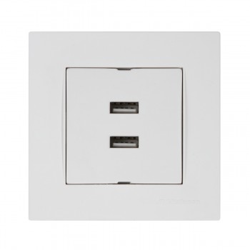 Механізм розетки 2гн USB горизонтальної, RITA, Mutlusan, "білий", (2200 449 0101)