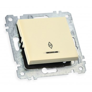 Механізм вимикача 1 кл, прохідний, з світл інд., 10А, RITA, Mutlusan, крем, (2200 416 0102)