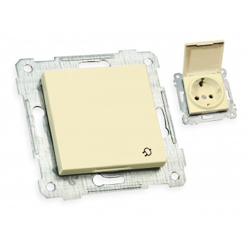 Механізм розетки з/з, 16А, бризкозахищеної, з кришкою, RITA, Mutlusan, крем, (2200 610 0202)