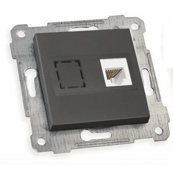 Механізм розетки 1гн комп'ютерної, RITA, Mutlusan, чорний, (2200 136 0184)