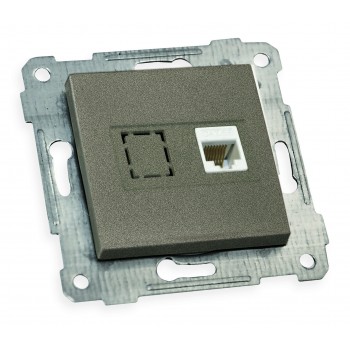 Механізм розетки 1гн телефонної, RITA, Mutlusan, "графіт", (2200 125 0195)