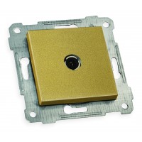 Механізм розетки телевізійної, TV, кінцева RITA, Mutlusan,  "золото", (2200 171 0180)