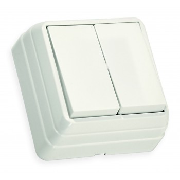 Вимикач 2 кл, 10А, BRON, Mutlusan, білий, (2160 302 0201)