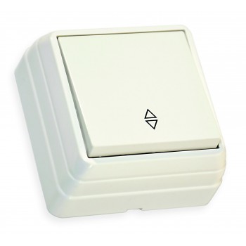 Вимикач 1 кл, прохідний, 10А, BRON, Mutlusan, білий, (2160 303 0201)