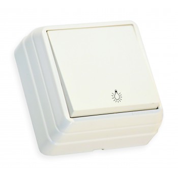 Вимикач кнопковий, 10А, BRON, Mutlusan, білий (2160 307 0201)